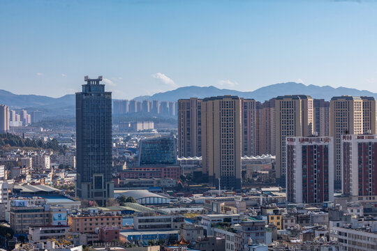 昆明呈贡区都市风光