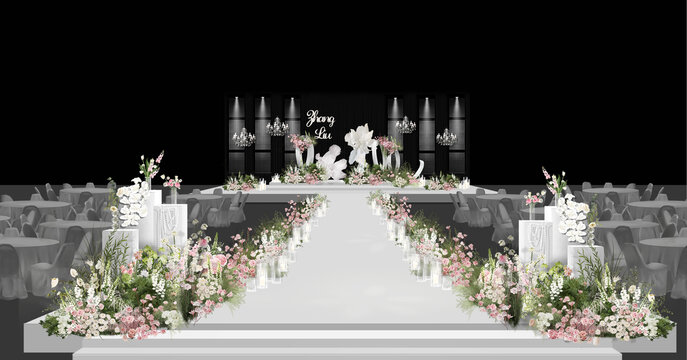 白粉色韩式水晶婚礼