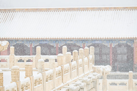 故宫雪景古代建筑下雪北京雪景