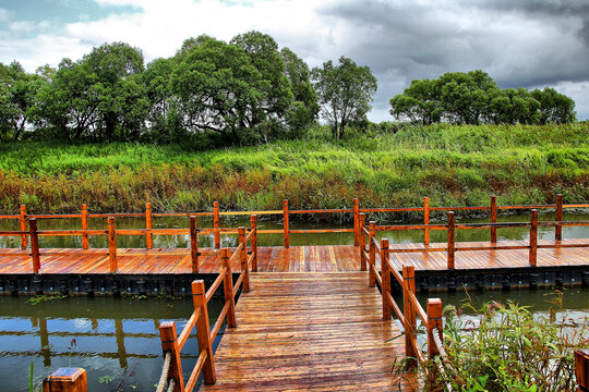 黑瞎子岛湿地公园栈道