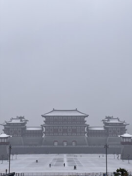 洛阳应天门雪景