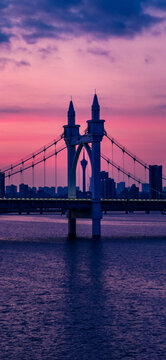 珠海白石桥清晨航拍