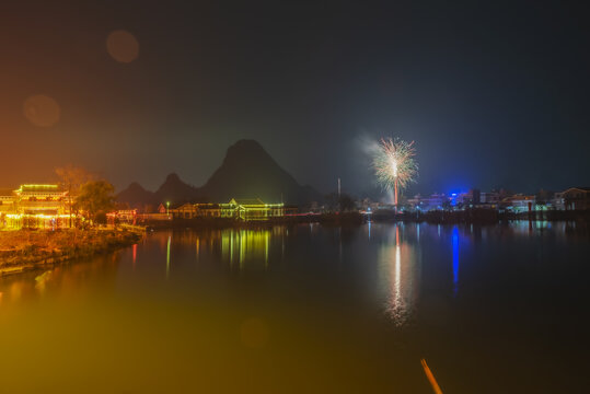 广西钟山十里画廊夜景大图