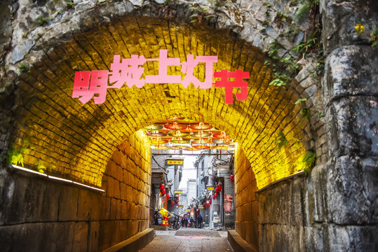 广西富川古明城夜景