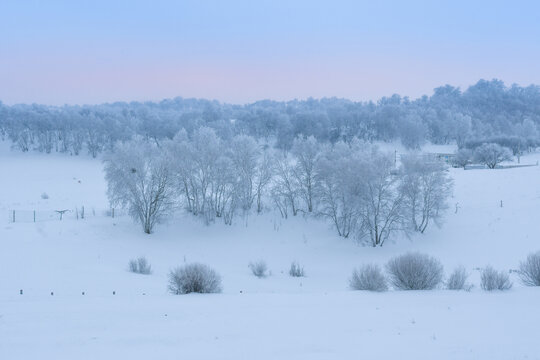 北方冬季雪景雾凇