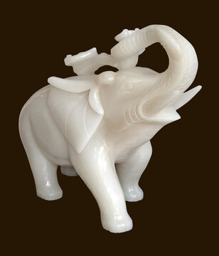 动物雕刻大象玉石工艺品