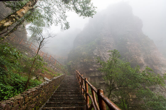 北帝山景区石桥山登山步梯