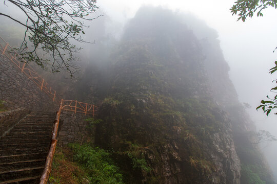 北帝山景区石桥山登山步梯