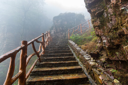 北帝山景区石桥山登山步梯