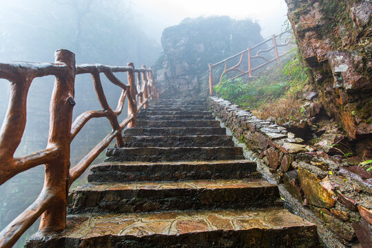 北帝山景区石桥山登山步梯