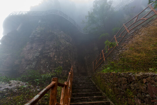 北帝山景区石桥山登山步梯