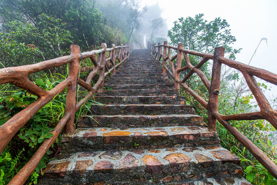 北帝山景区石桥山登山步梯