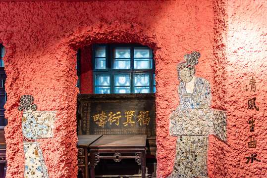 天津瓷房子室内瓷画墙画