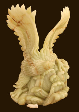 动物雕刻雄鹰石材工艺玉雕装饰