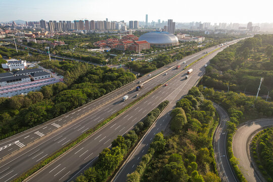 航拍高速公路景观