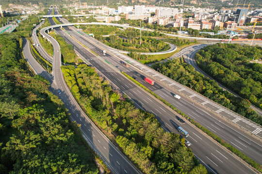 航拍高速公路景观