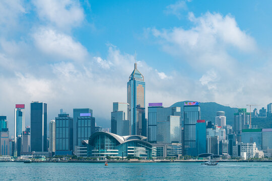 香港湾仔都市地标建筑风景