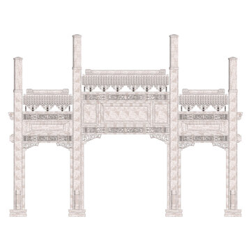 石雕牌坊正立面效果