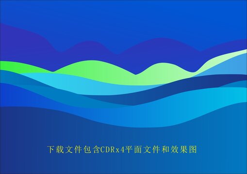 矢量海底蓝色渐变线条条纹