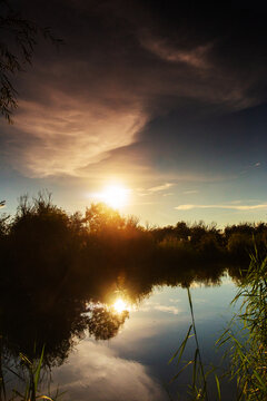 滇池湿地日落