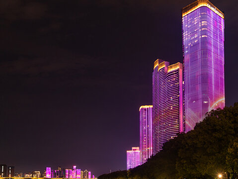 长沙湘江建筑夜景