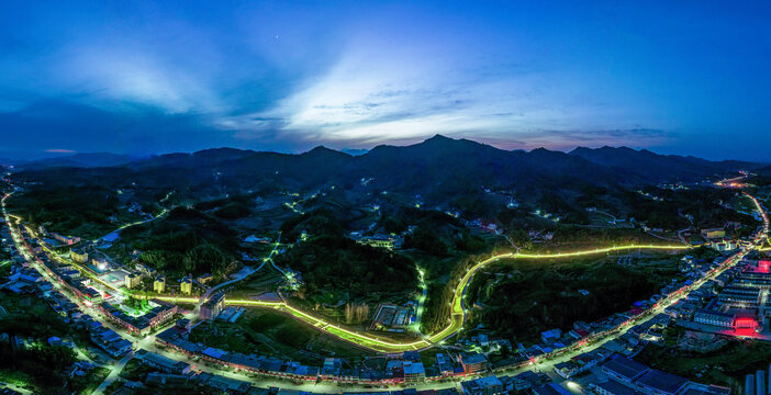 金寨县果子园乡村夜景