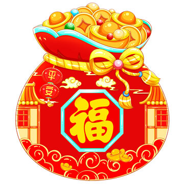 国潮新年春节福袋元素