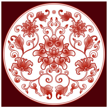 釉里红莲纹