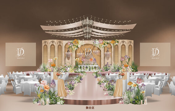 法式花园婚礼舞台效果图
