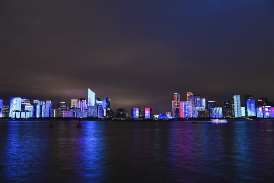 浙江杭州市钱江新城夜景