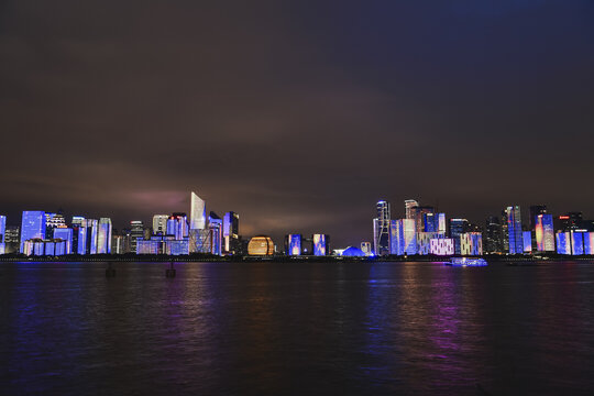 浙江杭州市钱江新城夜景