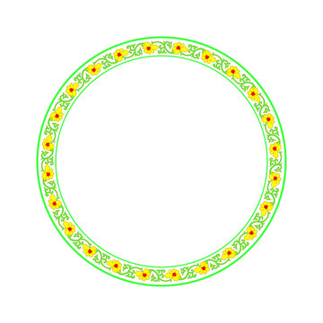 传统装饰花纹圆环矢量图