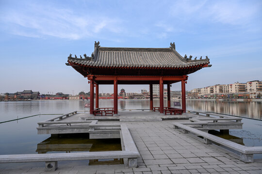 中国开封包公湖开封府建筑风景