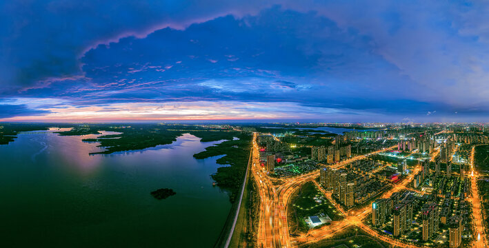 董铺湖畔夜景