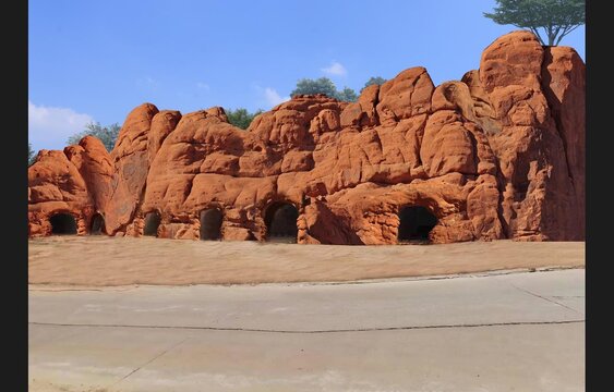 红岩假山山洞塑石设计效果图