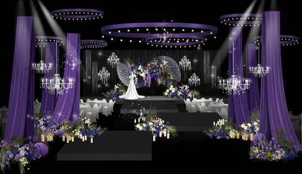 小众紫色布幔婚礼