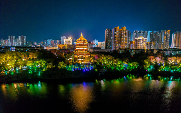 鹰潭北极阁夜景