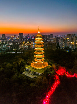 赣州翠浪塔夜景