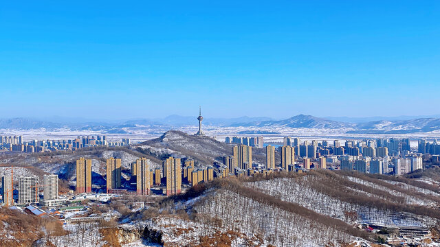 丹东市区冬天风景