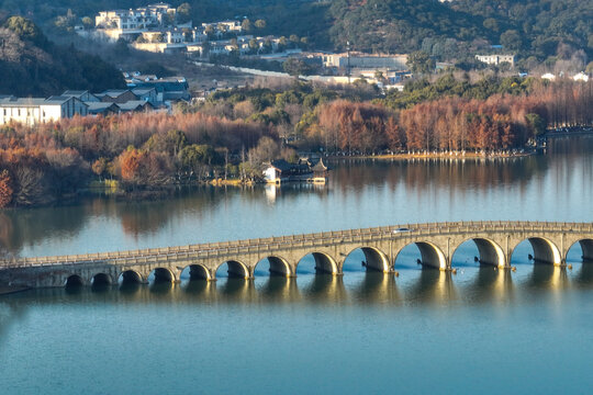 杭州湖湖景区航拍