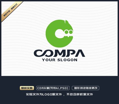 C字母卡通怪物LOGO