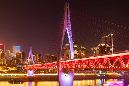 重庆东水门大桥夜景