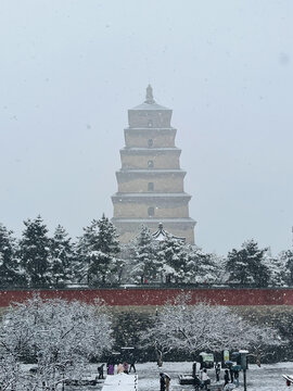 2024大雁塔雪景