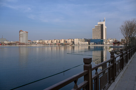 中国开封包公湖开封府建筑风景