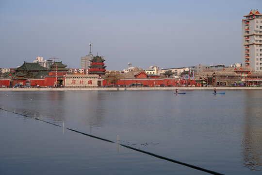 中国开封包公湖开封府建筑风景