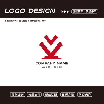 V字母logo标志