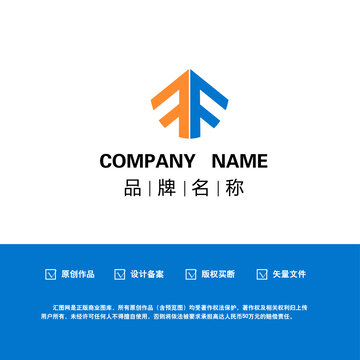 飞机箭头字母FFlogo