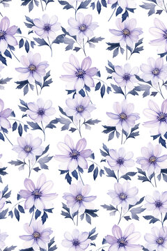 紫色花卉印花图案