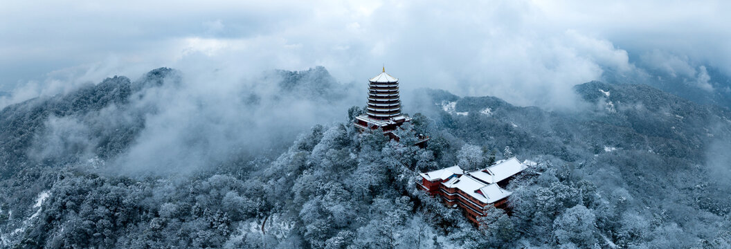 成都旅游景点青城山全景图