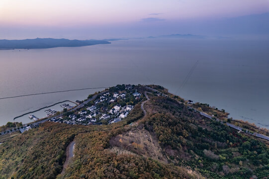 航拍太湖山水